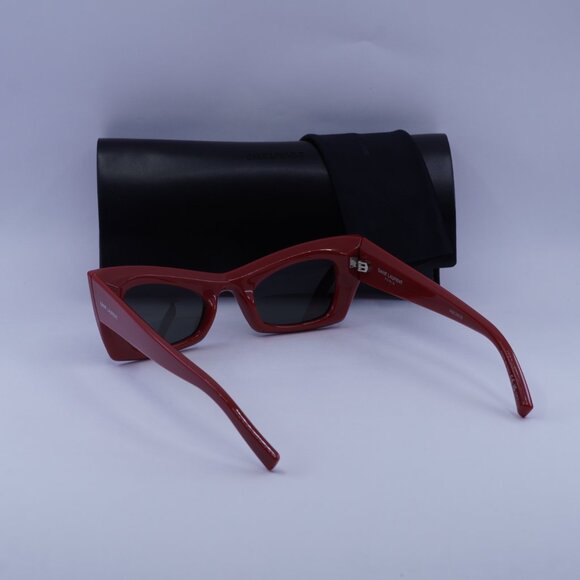 Saint Laurent SL702 004 Sunglasses Red Cat Eye Frame, Grey Lenses - Picture 11 of 11